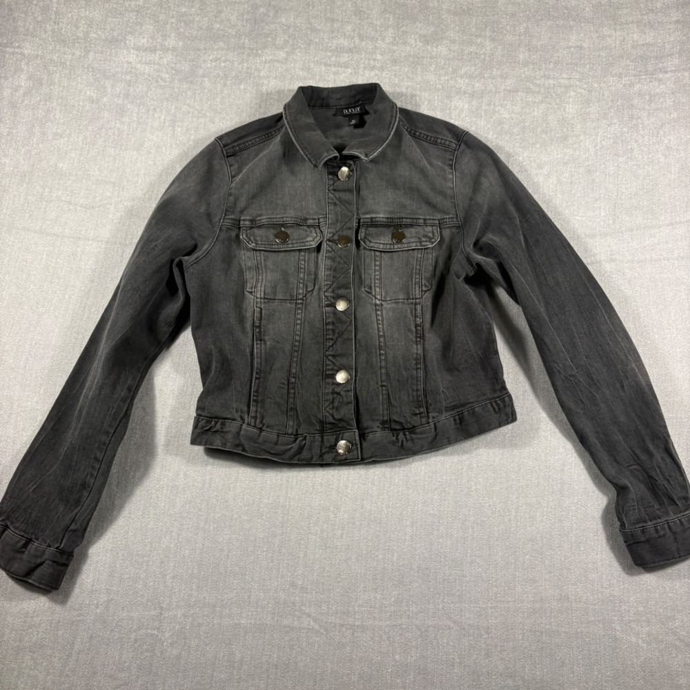 a.n.a A New Approach Womens Black Denim Trucker Jacket Size M RN93677